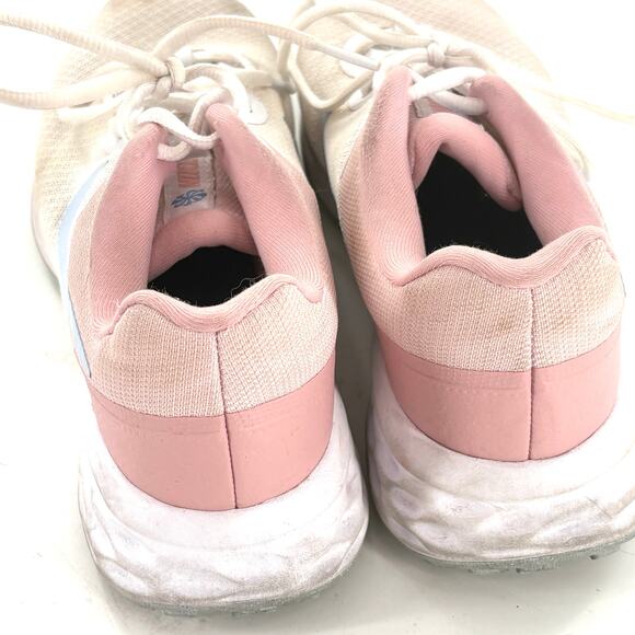 Nike Revolution 5 Sneakers 8.5 Womens White Pink Blue Running Shoes - Picture 4 of 5